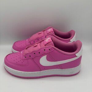 Nike Air Force 1 Low Boys Pink and White Sneakers Size 7Y